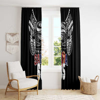 Super Samoa-Six Eight Five to The World Window Curtain Traditional Samoan Tattoo Black Color LT03 - Polynesian Pride