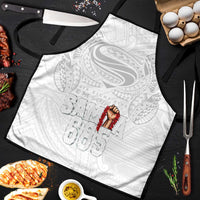 Super Samoa-Six Eight Five to The World Apron Traditional Samoan Tattoo All White
