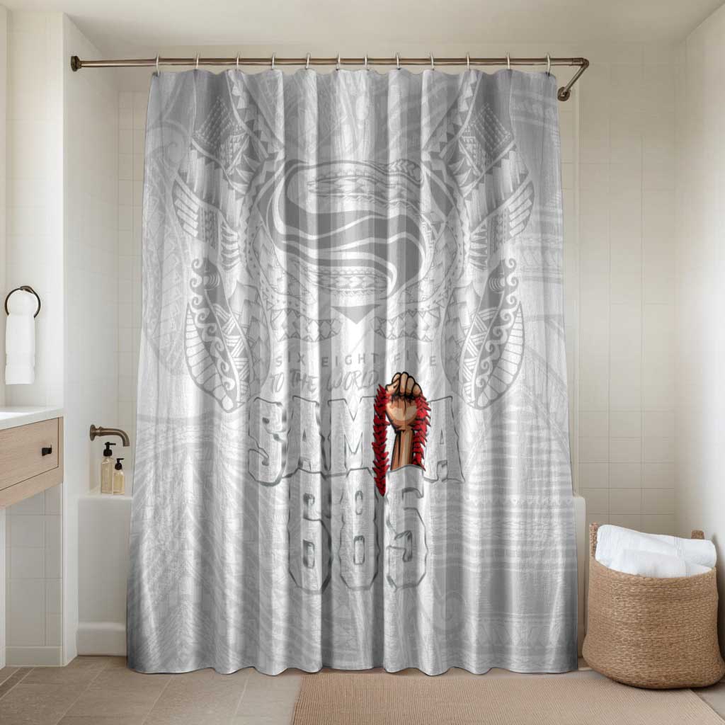 Super Samoa-Six Eight Five to The World Bathroom Set Traditional Samoan Tattoo All White