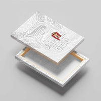 Super Samoa-Six Eight Five to The World Canvas Wall Art Traditional Samoan Tattoo All White