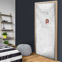 Super Samoa-Six Eight Five to The World Door Cover Traditional Samoan Tattoo All White LT03 - Polynesian Pride
