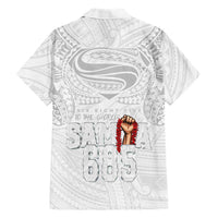 Super Samoa-Six Eight Five to The World Family Matching Puletasi and Hawaiian Shirt Traditional Samoan Tattoo All White