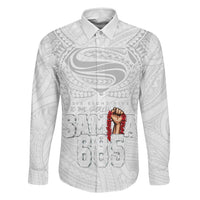 Super Samoa-Six Eight Five to The World Family Matching Puletasi and Hawaiian Shirt Traditional Samoan Tattoo All White