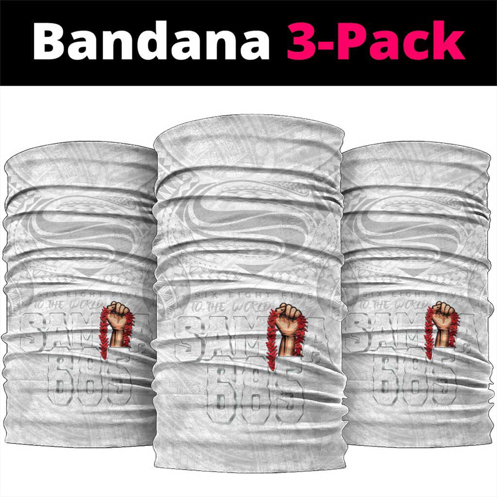 Super Samoa-Six Eight Five to The World Neck Gaiter Traditional Samoan Tattoo All White