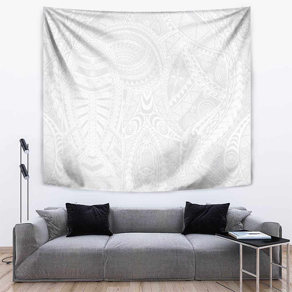 Lotu Tamaiti Samoan Art Tattoo Polynesian Pattern Tapestry LT03 White - Polynesian Pride