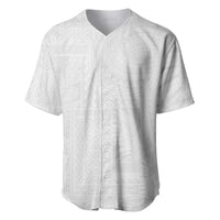 Lotu Tamaiti Samoan Art Tattoo Siapo Pattern Baseball Jersey LT03 White - Polynesian Pride