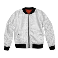 Lotu Tamaiti Samoan Art Tattoo Siapo Pattern Bomber Jacket LT03 Unisex White - Polynesian Pride