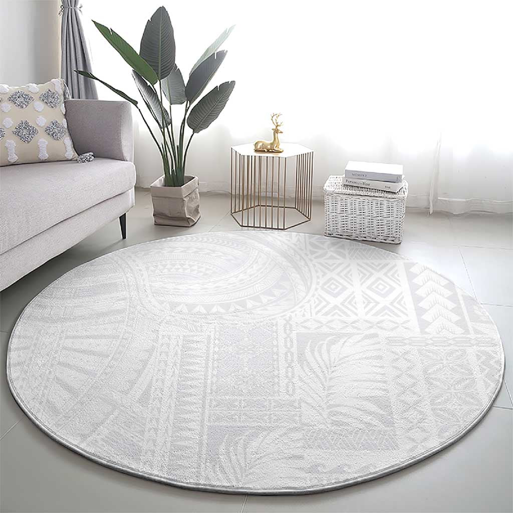 Lotu Tamaiti Samoan Art Tattoo Siapo Pattern Round Carpet