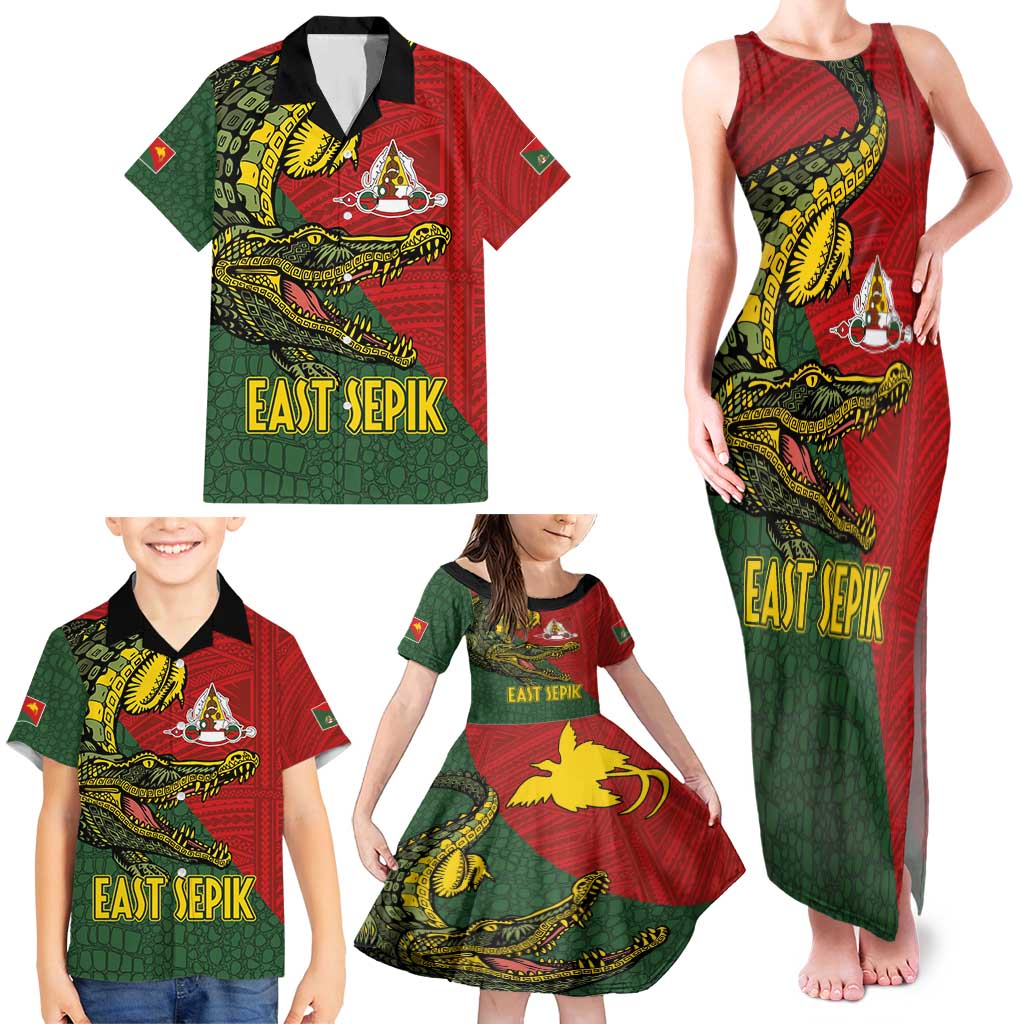 Sepik River Crocodile & Arts Festival Melanesian Pattern Family Matching Tank Maxi Dress and Hawaiian Shirt
