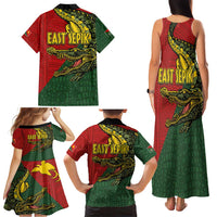 Sepik River Crocodile & Arts Festival Melanesian Pattern Family Matching Tank Maxi Dress and Hawaiian Shirt