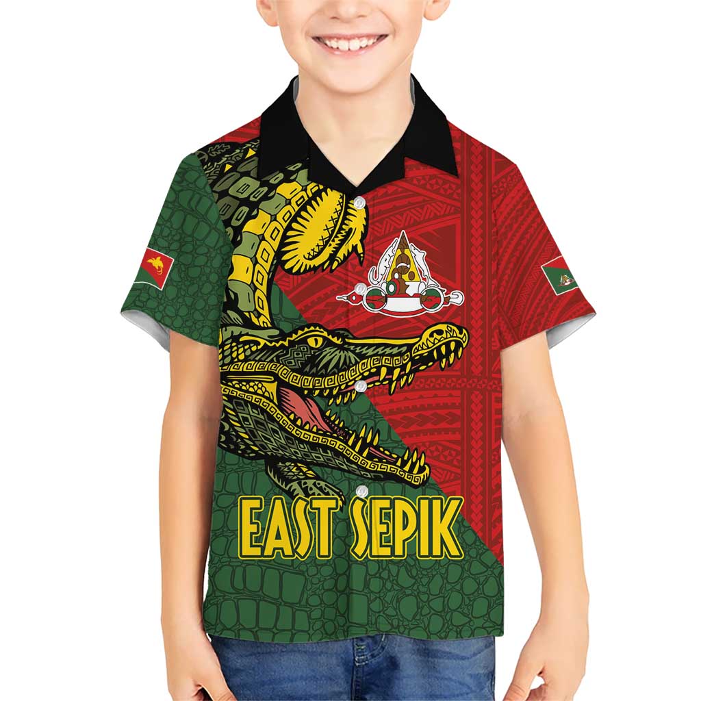 Sepik River Crocodile & Arts Festival Melanesian Pattern Kid Hawaiian Shirt