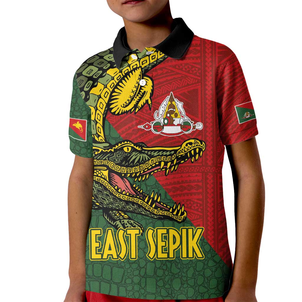 Sepik River Crocodile & Arts Festival Melanesian Pattern Kid Polo Shirt