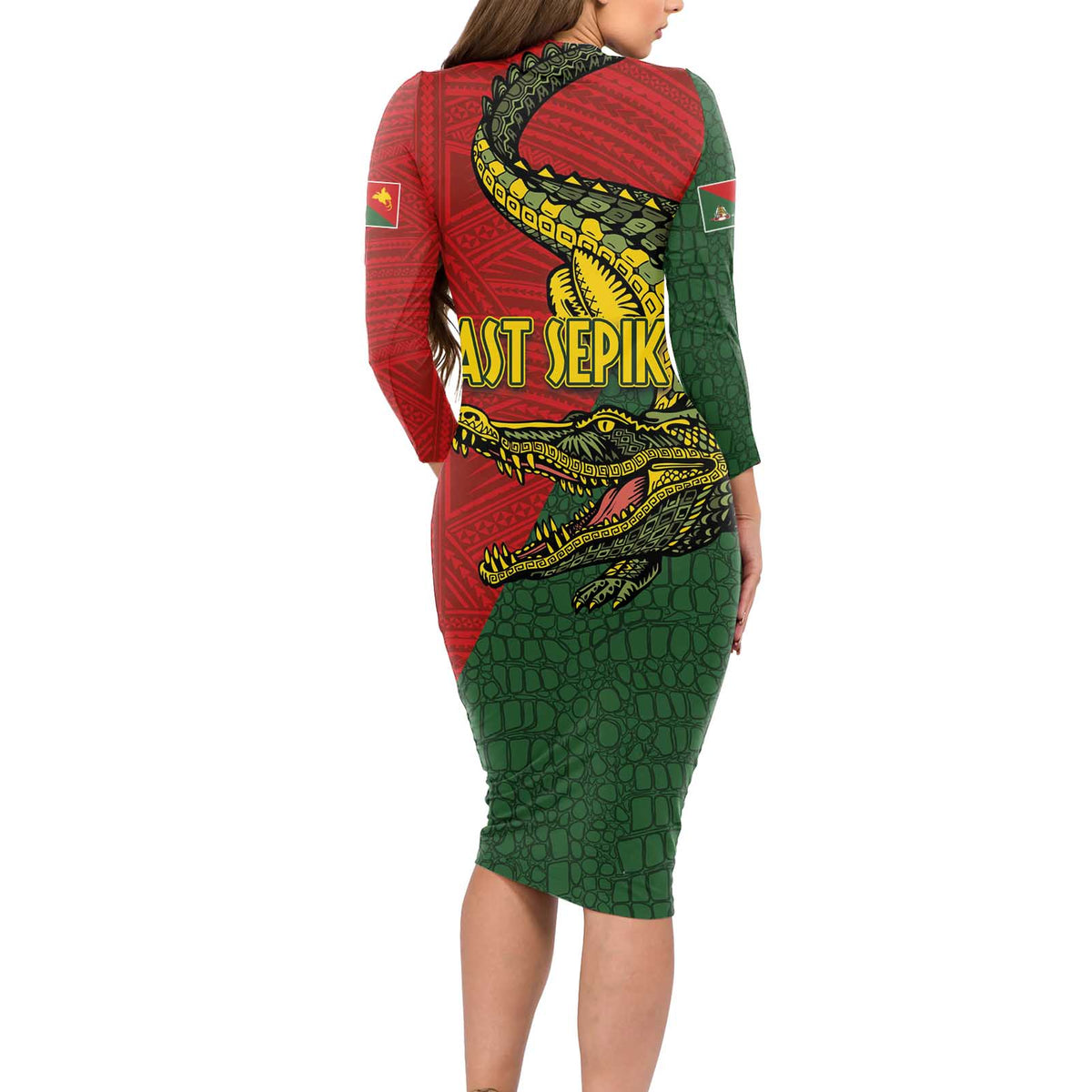 Sepik River Crocodile & Arts Festival Melanesian Pattern Long Sleeve B - Polynesian Pride Sepik River Crocodile & Arts Festival Melanesian Pattern Long Sleeve B - Polynesian Pride