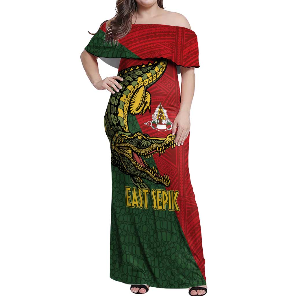Sepik River Crocodile & Arts Festival Melanesian Pattern Off Shoulder