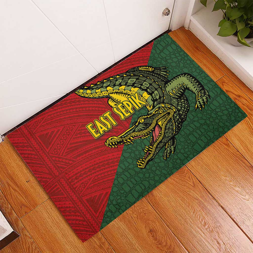 Sepik River Crocodile & Arts Festival Melanesian Pattern Rubber Doormat LT03 - Polynesian Pride