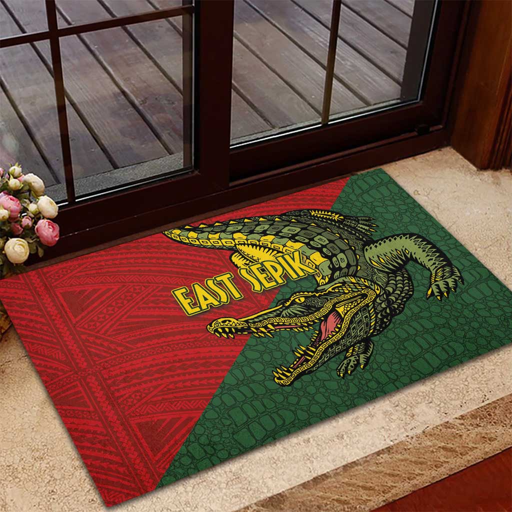 Sepik River Crocodile & Arts Festival Melanesian Pattern Rubber Doormat LT03 - Polynesian Pride