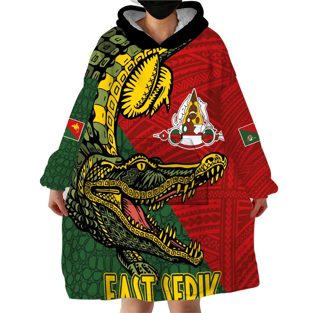 Sepik River Crocodile & Arts Festival Melanesian Pattern Wearable Blanket Hoodie
