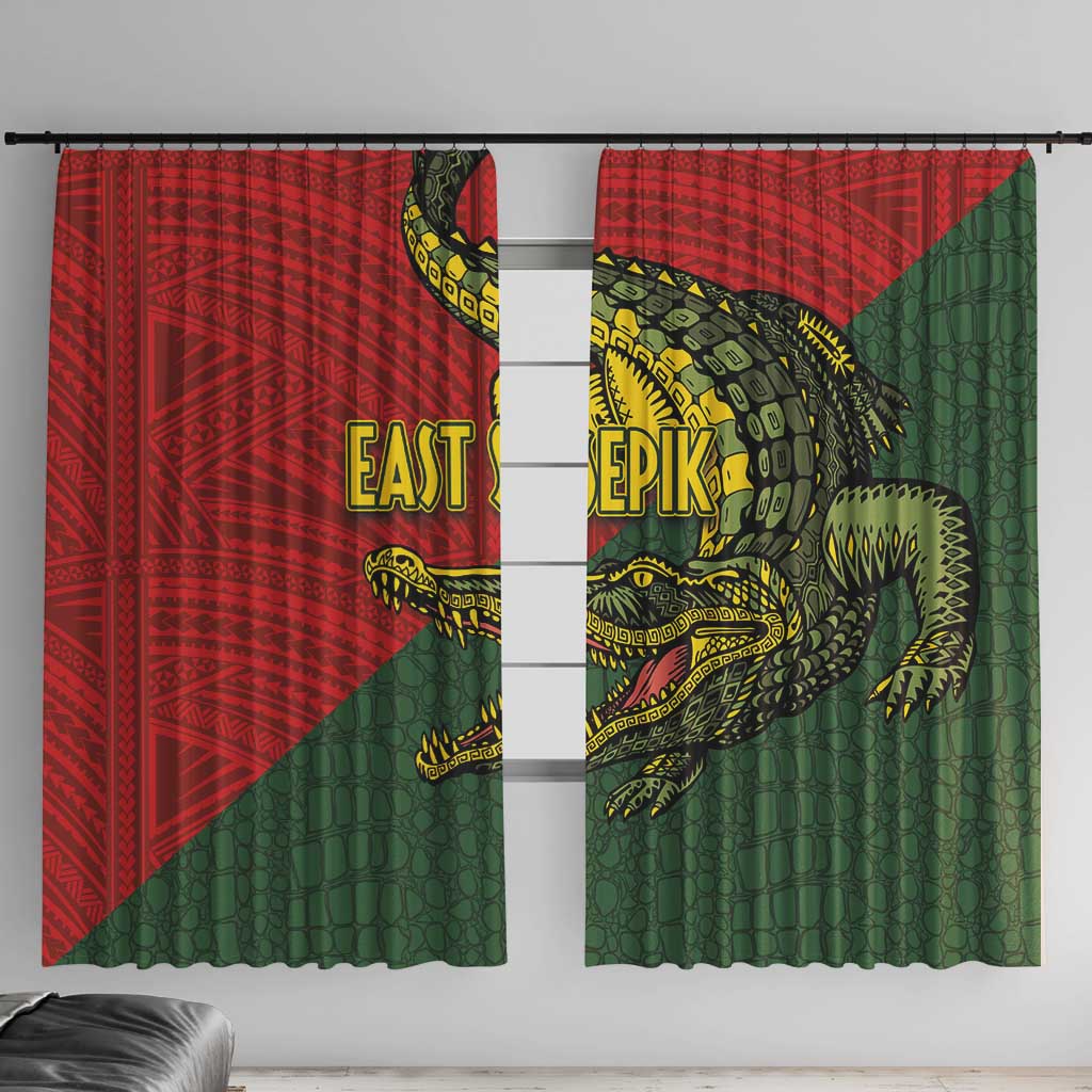 Sepik River Crocodile & Arts Festival Melanesian Pattern Window Curtain LT03 With Hooks Red - Polynesian Pride