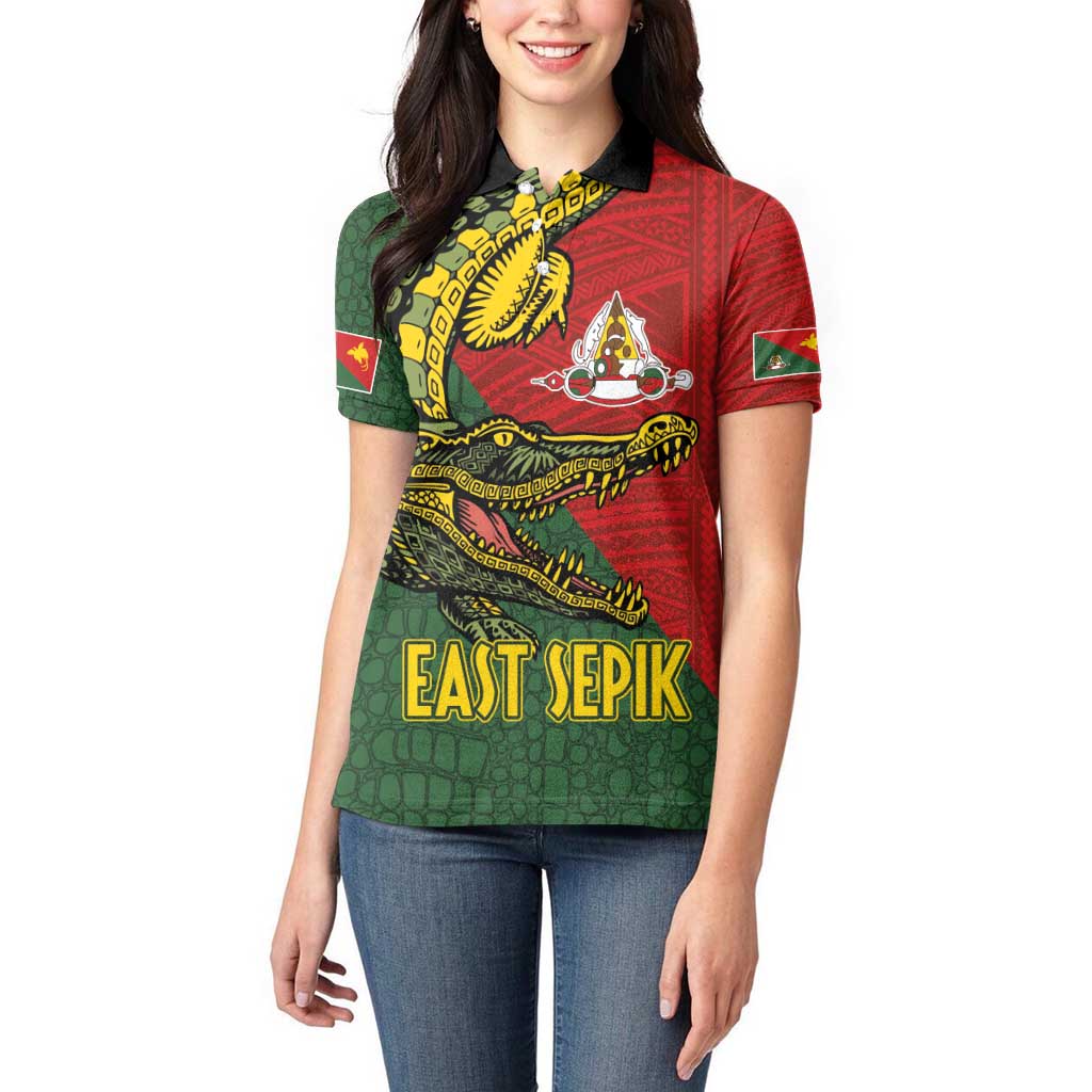 Sepik River Crocodile & Arts Festival Melanesian Pattern Women Polo Shirt