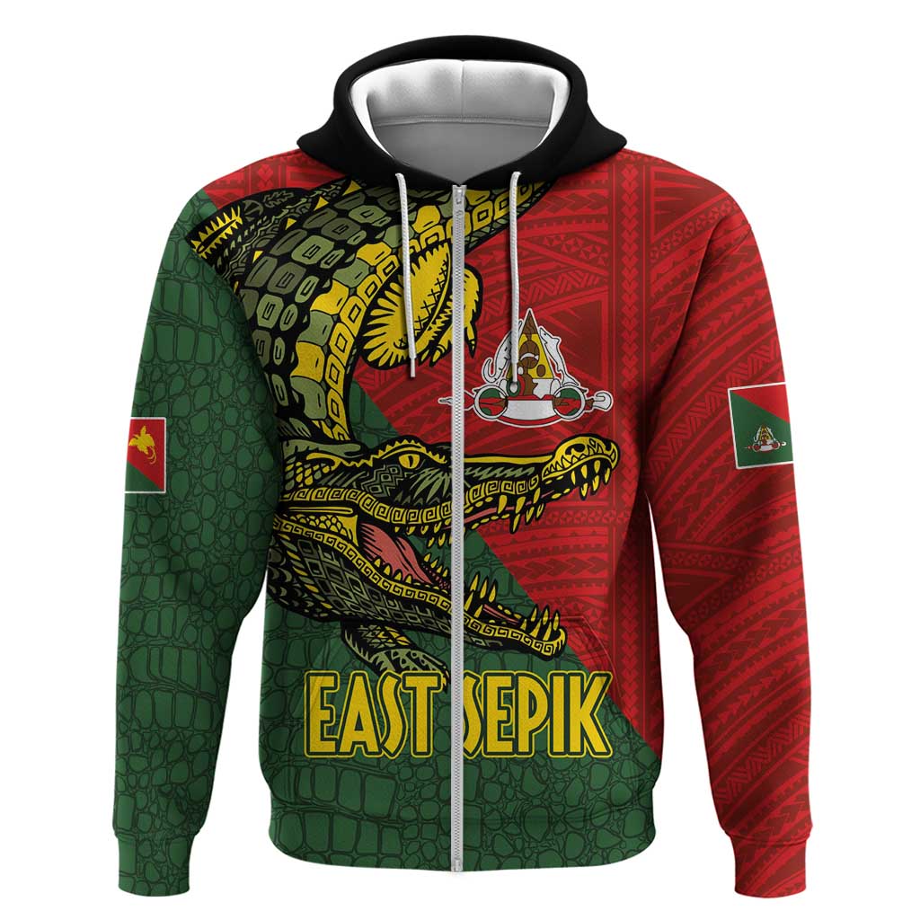Sepik River Crocodile & Arts Festival Melanesian Pattern Zip Hoodie LT03 Zip Hoodie Red - Polynesian Pride