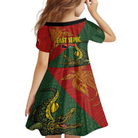 Sepik River Crocodile & Arts Festival Family Matching Off The Shoulder Long Sleeve Dress and Hawaiian Shirt Bird-of-paradise Melanesian Tattoo LT03 - Polynesian Pride