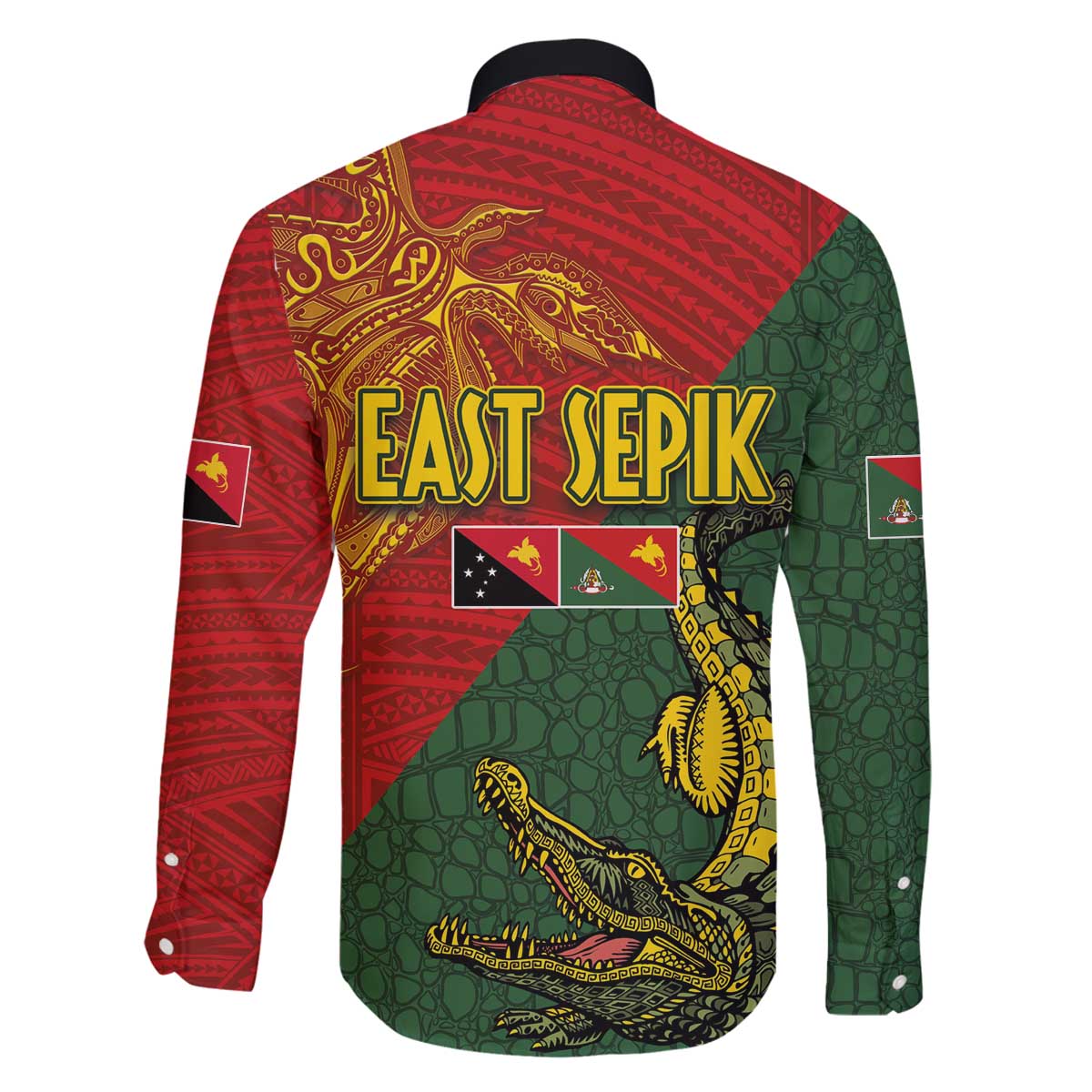 Sepik River Crocodile & Arts Festival Family Matching Off The Shoulder Long Sleeve Dress and Hawaiian Shirt Bird-of-paradise Melanesian Tattoo LT03 - Polynesian Pride
