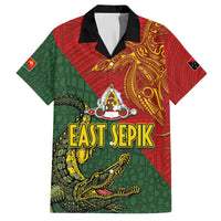 Sepik River Crocodile & Arts Festival Family Matching Off Shoulder Short Dress and Hawaiian Shirt Bird-of-paradise Melanesian Tattoo LT03 Dad's Shirt - Short Sleeve Red - Polynesian Pride