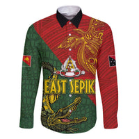 Sepik River Crocodile & Arts Festival Family Matching Off Shoulder Short Dress and Hawaiian Shirt Bird-of-paradise Melanesian Tattoo LT03 Dad's Shirt - Long Sleeve Red - Polynesian Pride