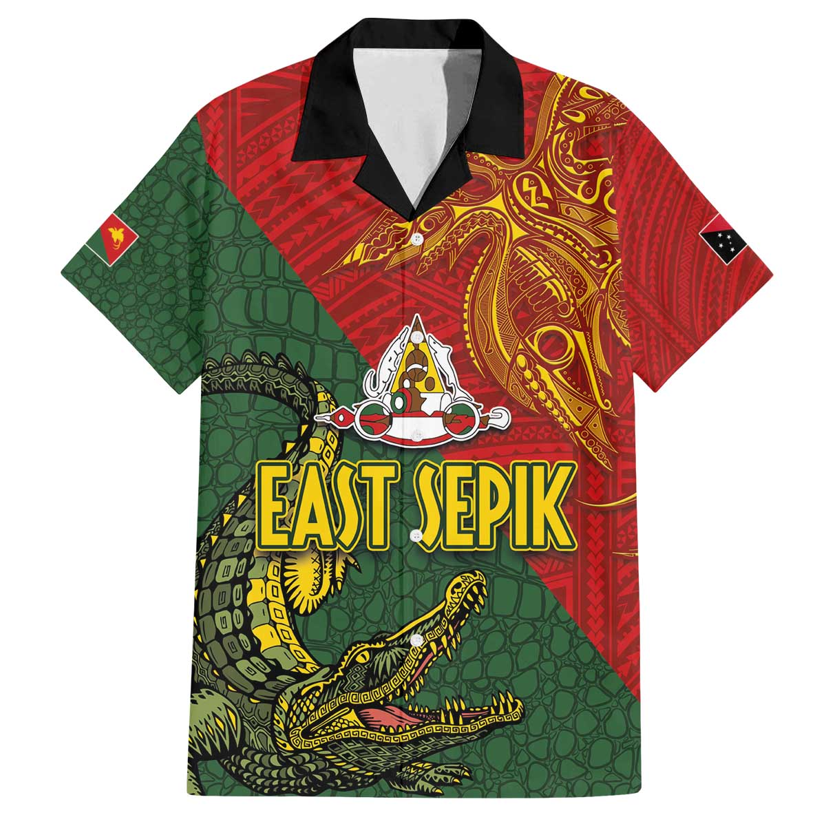 Sepik River Crocodile & Arts Festival Family Matching Puletasi and Hawaiian Shirt Bird-of-paradise Melanesian Tattoo