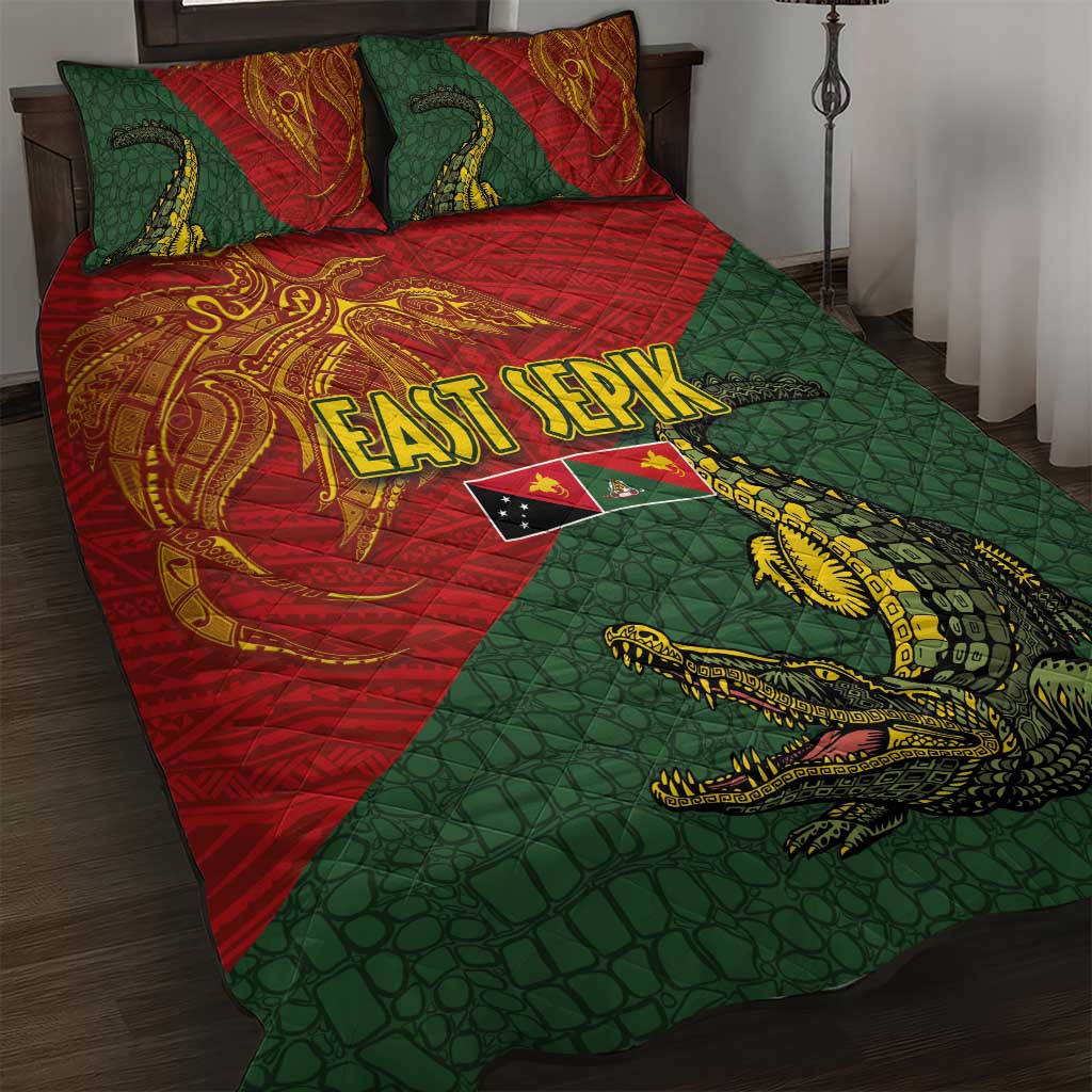 Sepik River Crocodile & Arts Festival Quilt Bed Set Bird-of-paradise Melanesian Tattoo LT03 Red - Polynesian Pride