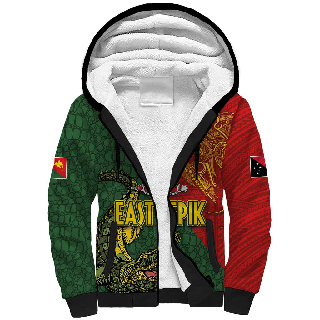 Sepik River Crocodile & Arts Festival Sherpa Hoodie Bird-of-paradise Melanesian Tattoo