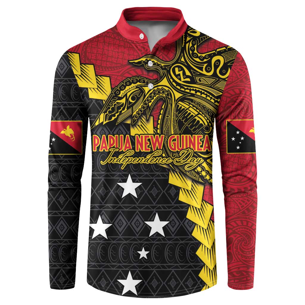 Papua New Guinea Independence Day Button Sweatshirt Bird-of-paradise Melanesian Tattoo