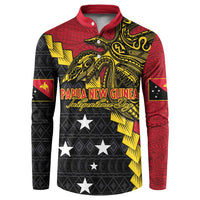 Papua New Guinea Independence Day Button Sweatshirt Bird-of-paradise Melanesian Tattoo