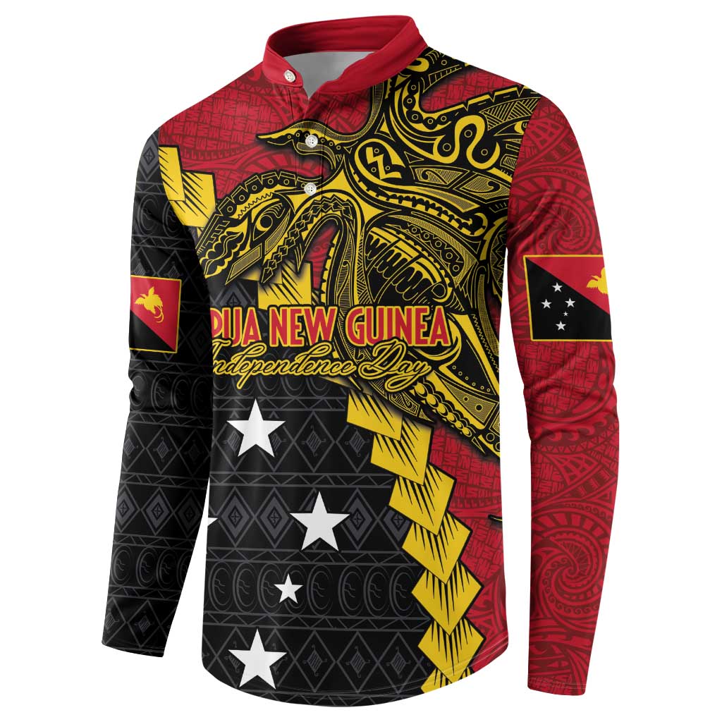 Papua New Guinea Independence Day Button Sweatshirt Bird-of-paradise Melanesian Tattoo