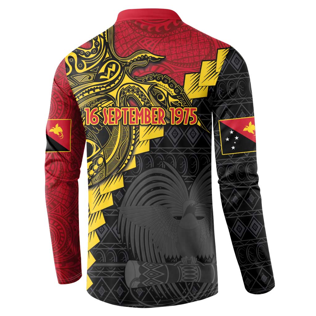 Papua New Guinea Independence Day Button Sweatshirt Bird-of-paradise Melanesian Tattoo
