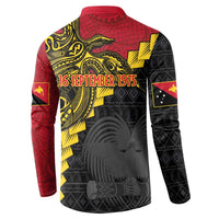 Papua New Guinea Independence Day Button Sweatshirt Bird-of-paradise Melanesian Tattoo