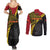 Papua New Guinea Independence Day Couples Matching Summer Maxi Dress and Long Sleeve Button Shirt Bird-of-paradise Melanesian Tattoo