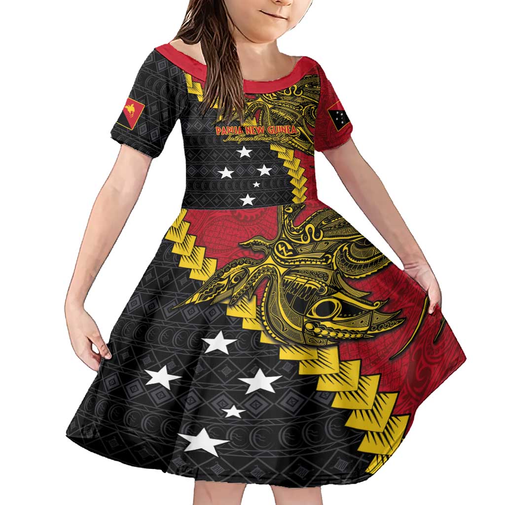 Papua New Guinea Independence Day Family Matching Short Sleeve Bodycon Dress and Hawaiian Shirt Bird-of-paradise Melanesian Tattoo