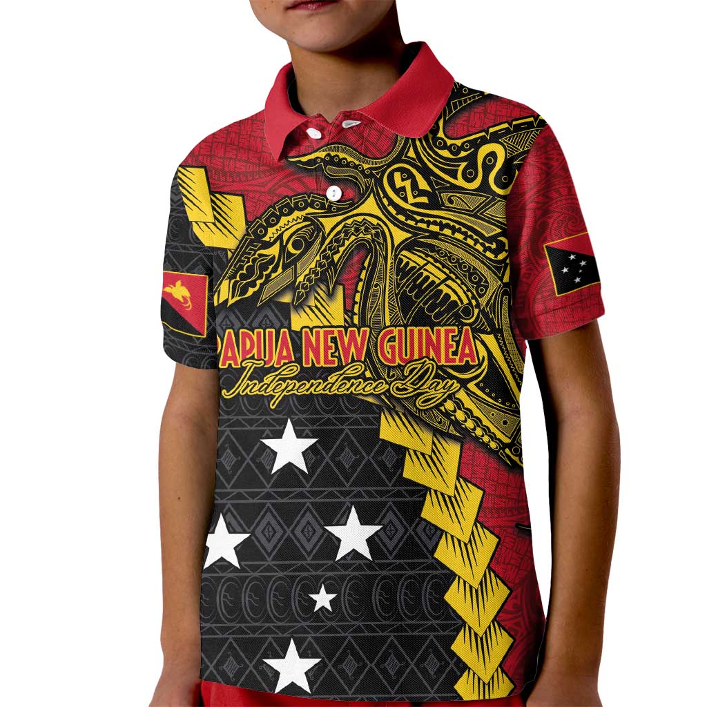 Papua New Guinea Independence Day Kid Polo Shirt Bird-of-paradise Melanesian Tattoo
