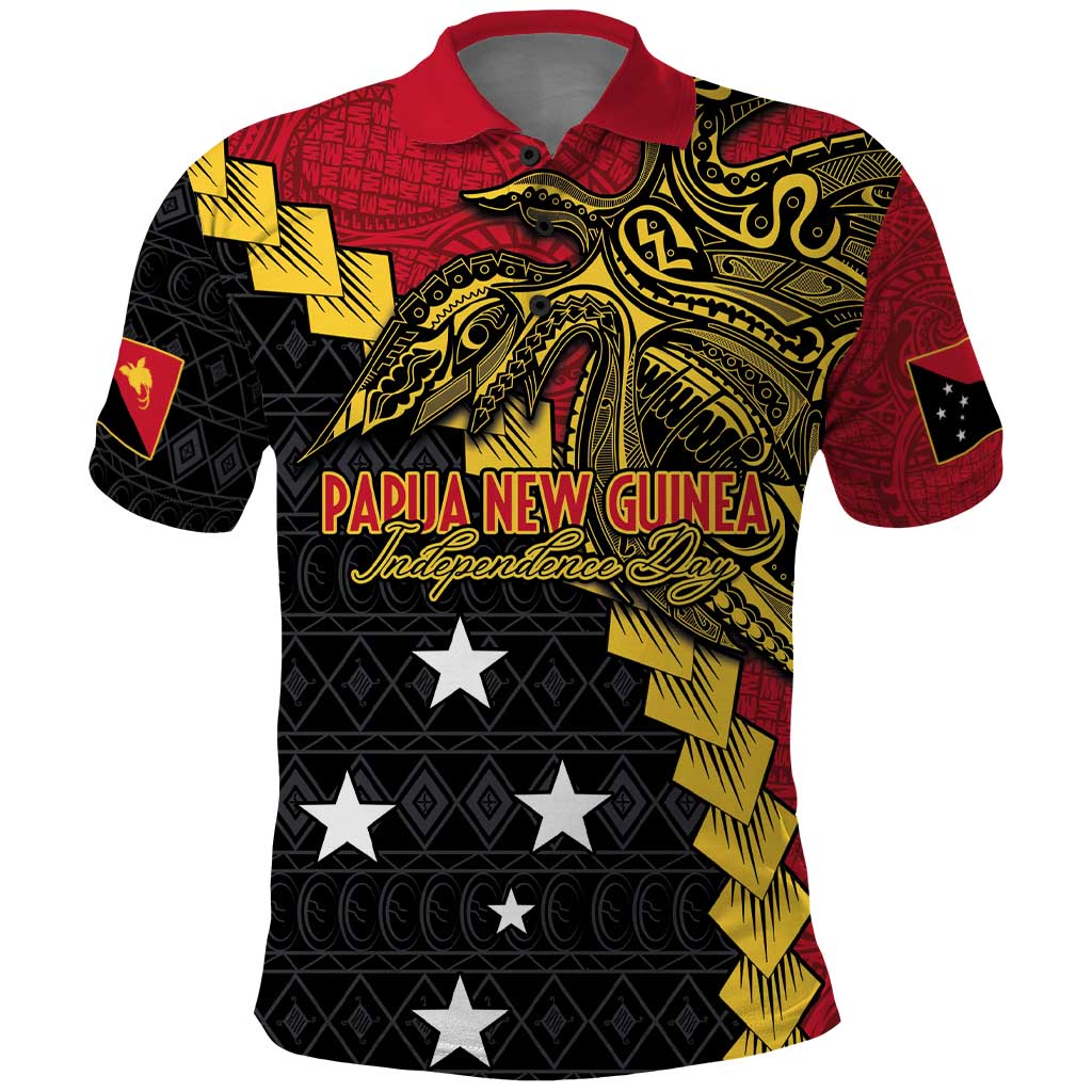 Papua New Guinea Independence Day Polo Shirt Bird-of-paradise Melanesian Tattoo