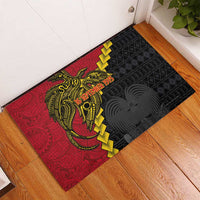 Papua New Guinea Independence Day Rubber Doormat Bird-of-paradise Melanesian Tattoo