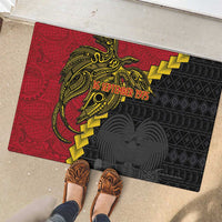 Papua New Guinea Independence Day Rubber Doormat Bird-of-paradise Melanesian Tattoo