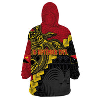 Papua New Guinea Independence Day Wearable Blanket Hoodie Bird-of-paradise Melanesian Tattoo