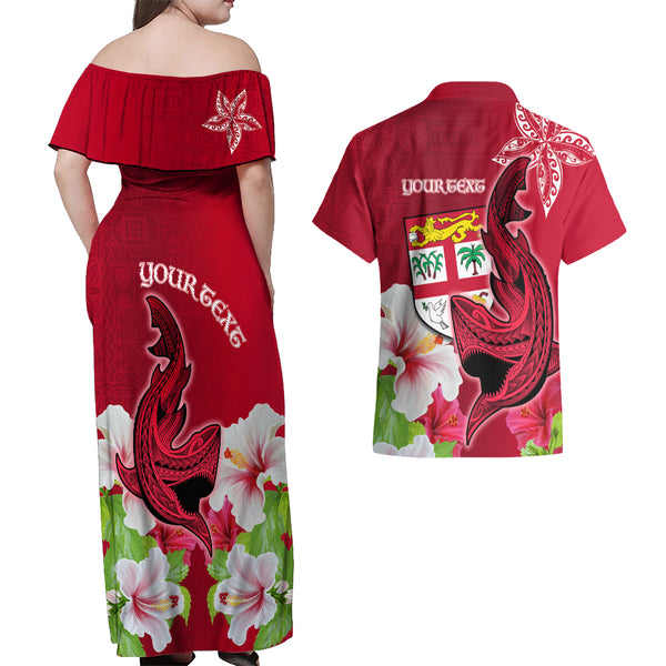 Custom Polynesian Fiji Sweatshirt Shark and Hibiscus Tapa Pattern Red Version LT03