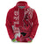 Custom Polynesian Fiji Hoodie Shark and Hibiscus Tapa Pattern Red Version LT03 - Polynesian Pride