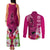 Polynesian Fiji Couples Matching Tank Maxi Dress and Long Sleeve Button Shirts Shark and Hibiscus Tapa Pattern Purple Version LT03 - Polynesian Pride