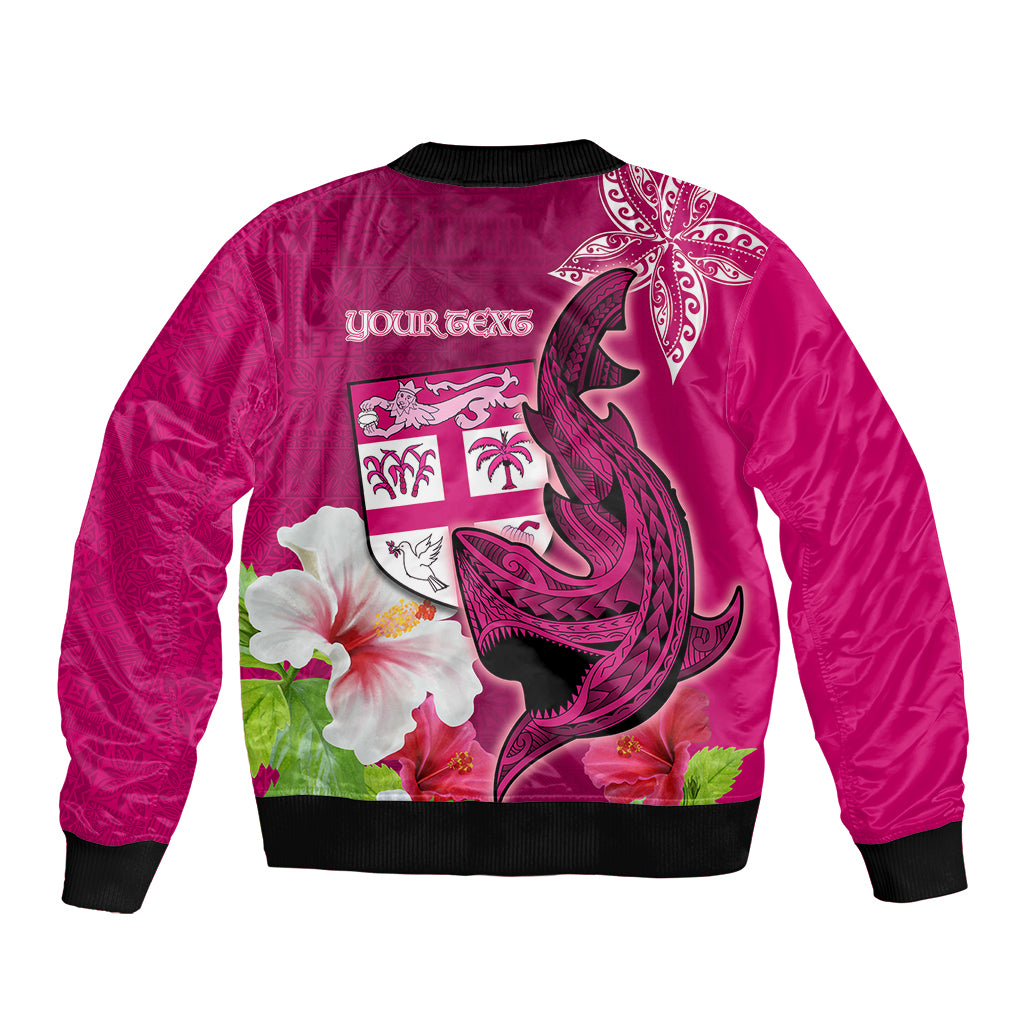 Custom Polynesian Fiji Bomber Jacket Shark and Hibiscus Tapa Pattern Purple Version LT03 - Polynesian Pride