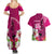 Custom Polynesian Fiji Couples Matching Summer Maxi Dress and Hawaiian Shirt Shark and Hibiscus Tapa Pattern Purple Version LT03 - Polynesian Pride