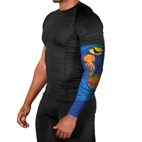 Hawaiian Funny Fruits Sea Animals Arm Sleeves Mango Reef Triggerfish and Pineapple Turtle and Mandarin Jellyfish
