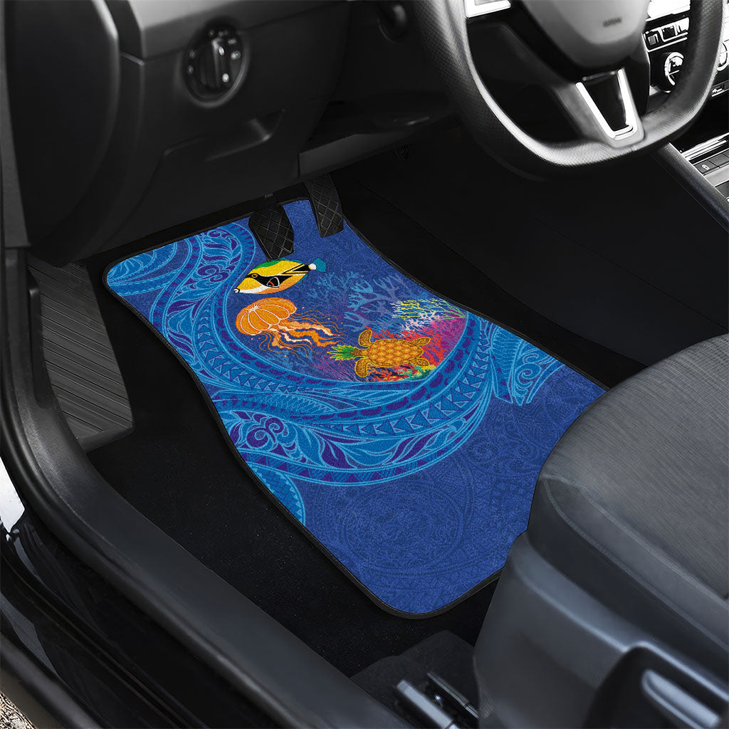 Hawaiian Funny Fruits Sea Animals Car Mats Mango Reef Triggerfish and Pineapple Turtle and Mandarin Jellyfish